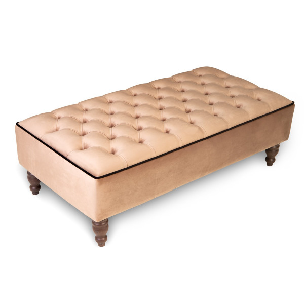 Deep Chesterfield Upholstered Footstool / Coffee Table