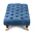 Bleu Chesterfield Upholstered Footstool / Coffee Table